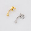 OPEN-HEART CZ 316L SURGICAL STEEL CURVED BARBELL/EYEBROW